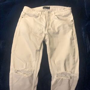 White distressed denim